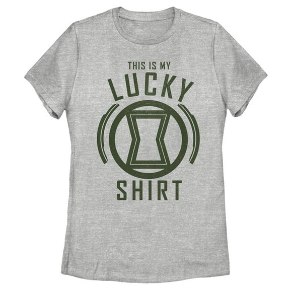 Women's Marvel St. Patrick's Day Black Widow My Lucky Shirt Graphic Tee Athletic Heather X Large