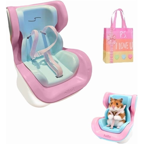 Small Animal Car Seat for Hamsters – Adjustable Leash & Dual Mount (Vent Clip/Magnetic Base) for Gerbils, Guinea Pigs, Mice Z