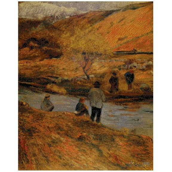 Breton Fisherman Counted Cross Stitch, 14count 200x250 Stitch, 36x43cm Gauguin Painting Cotton Counted Cross Stitch kits