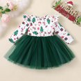 thumbnail image 7 of Glisme Girls' Christmas Dress O Neck Graphic Prints Xmas Dresses Short Sleeve Classic Toddler Playsuit 3-4 Years Green, 7 of 7