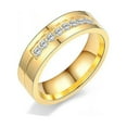 thumbnail image 2 of Stainless Steel Diamond Couple Ring Titanium Steel Zircon Ring Hand Jewelry, 2 of 6