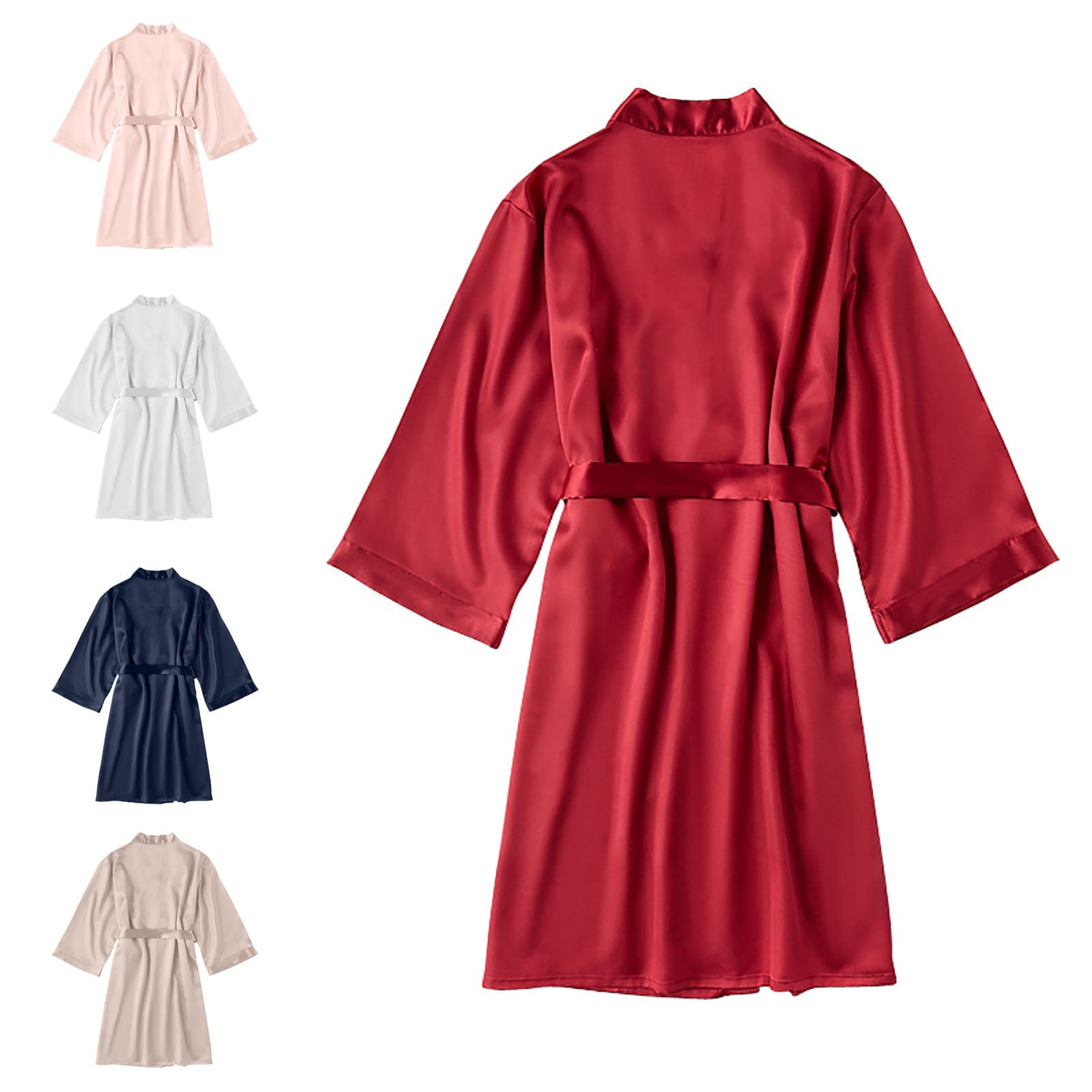 BONIXOOM Womens Christmas Pajamas Family Christmas Pajamas Matching Sets Sleepwear None Long Sleeve Sleep Tops Solid Red XL