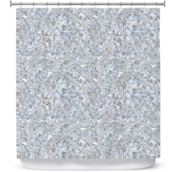Shower Curtains 70" x 73" from DiaNoche Designs by Julia Grifol - Blue Flowers I
