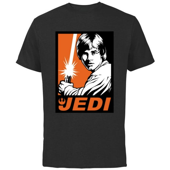 Star Wars Luke Skywalker Rebel Jedi - Short Sleeve Cotton T-Shirt for Adults - Customized-Black