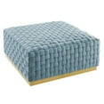thumbnail image 2 of Modway Florence Square Performance Velvet Ottoman, Blue/Gold, 2 of 2