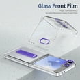thumbnail image 5 of ELEHOLD Case for Samsung Galaxy Z Flip 7, Clear Stand Phone Case with Built-in Screen Protector, Wireless Charging Compatible,Purple, 5 of 8
