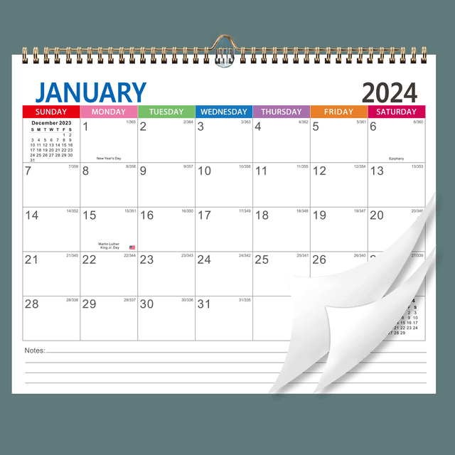 Calendario inglés para colgar en la pared Calendario de escritorio con cuenta regresiva Calendario simple Crónica Almanaque
