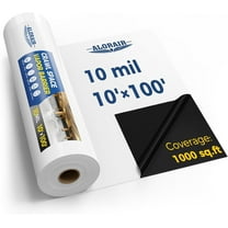 ALORAIR Crawl Space Vapor Barrier 12 mil 10'x100', Drop Cloth Vapor Barrier Covering for Crawlspace Encapsulation Moisture Control, Thick Plastic Sheeting Heavy Duty, Black and White Film