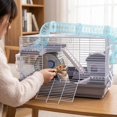 thumbnail image 1 of BELOVING Hamster Cage Interactive Portable Habitat House for Rats Hamsters Guinea Pig Blue, 1 of 10