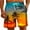 Orange, variant on Aueoeo Mens Short Shorts, Men's Summer Swim Trunks Quick Dry Surf Boardshorts Bathing Suit Shorts Print Beach Pants with Drawstring