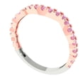 thumbnail image 2 of 0.36 ctw Wedding Band for Women - 18K White/Rose Gold Simulated Pink Diamond Stackable Eternity Ring, 2 of 6
