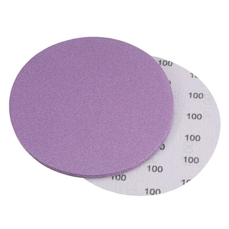 

5 Pack 6-Inch Purple Sanding Discs 100 Grits Hook & Loop Professional Aluminum Oxide Sandpaper
