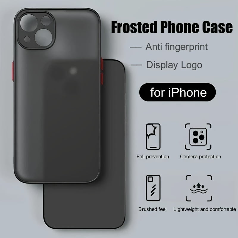 Buy 1 Get 1 Free, total of 2 PCS Ultra-Thin Matte PC Phone Case for iPhone 11 13 12 14 Pro Max Mini, Shockproof Bumper Case with Enhanced Grip, Anti-Scratch Protection, and Precise Cutouts for iPhone