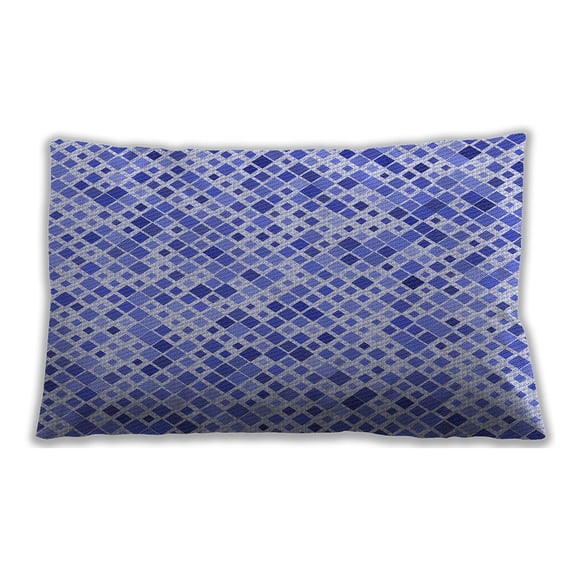 Ahgly Company Patterned Indoor Rectangular Blue Ribbon Blue Lumbar Throw Pillow, 13 inch by 19 inch