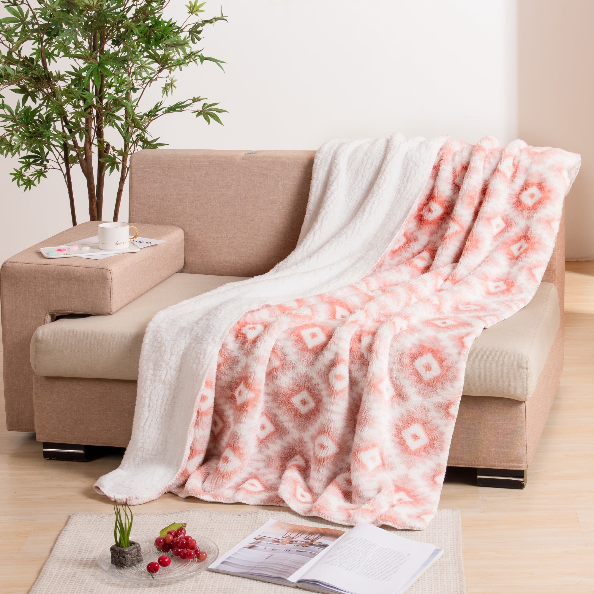 Mainstays Revsible Sherpa Throw Blanket