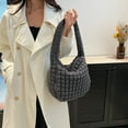 thumbnail image 6 of Quilted Puffer Bag For Women Large Cotton Shoulder Purse Carryall Underarm Bags Lightweight Padded Bag Casual Satchel, 6 of 9