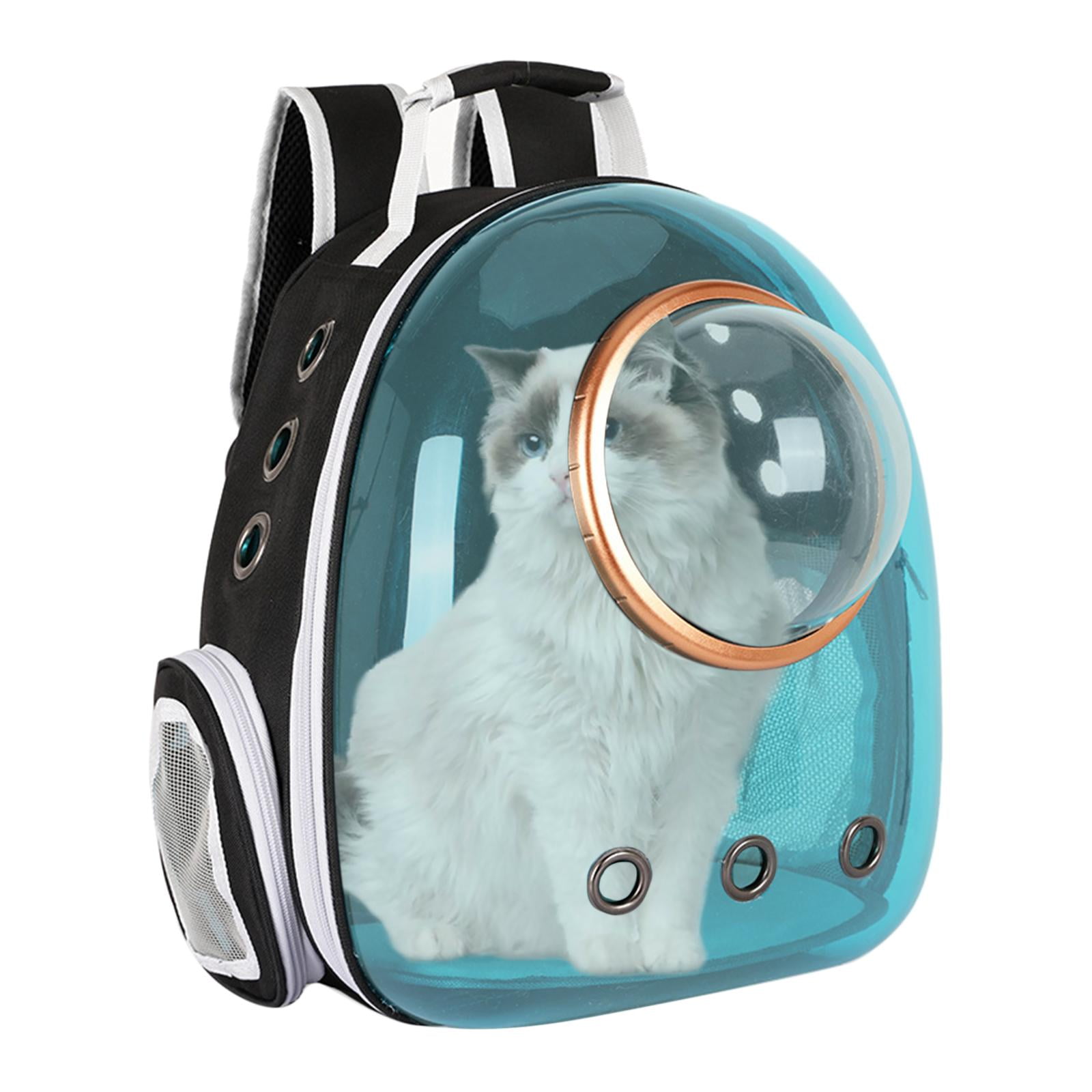 Fzaqwen Cat Dog Carrier Clear Capsule Backpack Travel Sightseeing Knapsack Blue