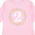 thumbnail image 4 of Inktastic 2nd Birthday Rose Wreath 2 Year Old Girl Girls Long Sleeve Toddler T-Shirt, 4 of 5