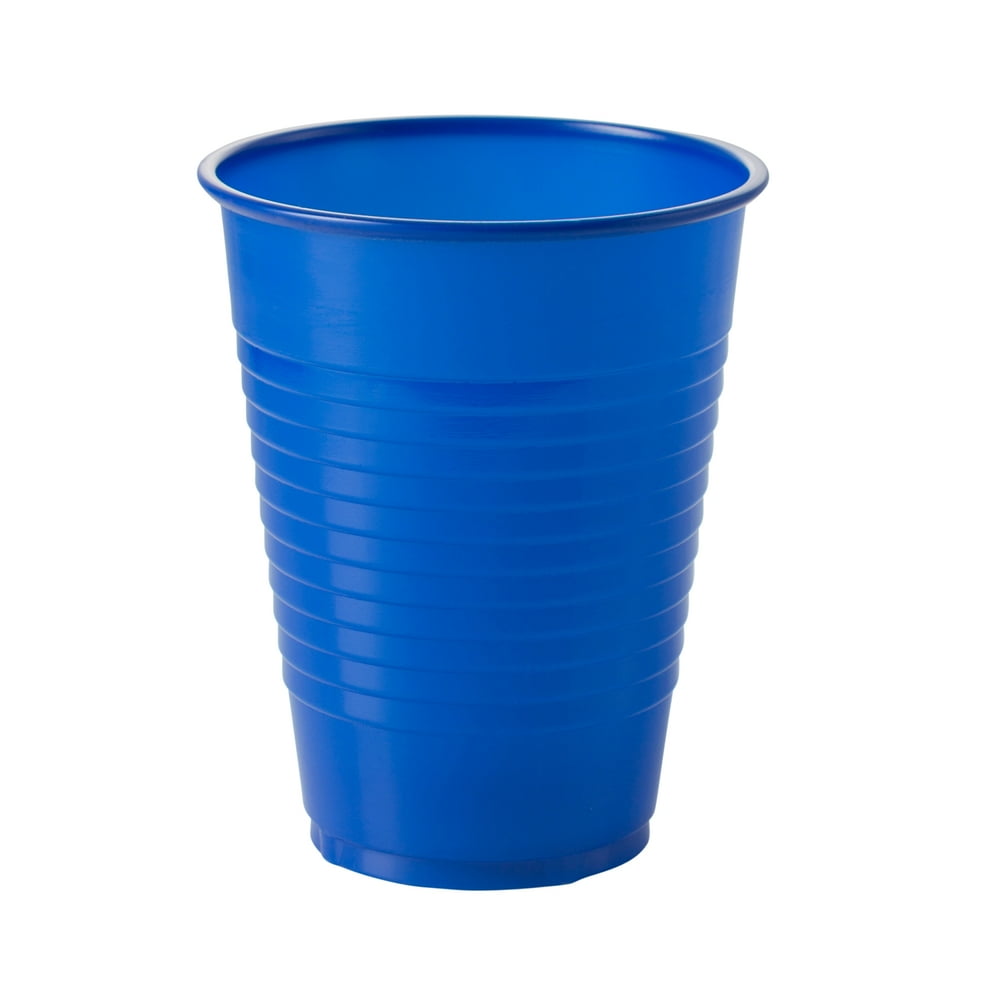 Dark Blue Plastic Cups, Bulk Party Pack, Heavy Duty Disposable Plastic