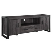 Pemberly Row 60" TV Stand in Ash Grey and Black