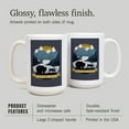 thumbnail image 4 of 15 fl oz Ceramic Mug, Stay Wild, Animal Silhouettes, Yellow and Blue, Contour, Dishwasher & Microwave Safe, 4 of 5