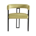 thumbnail image 6 of S-HOME Accent Armchairs in Green with Black Metal Frame, Set of 2 Dining Room Chairs, 6 of 7