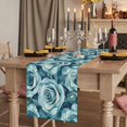 thumbnail image 2 of Tel Blue Roses 108 Inch Table Runner, Spring Watercolor Botanical Farmhouse Dresser Scarf Cotton & Linen Tablerunner for Dining/Kitchen Island/Holiday Party Décor 13" x 108", 2 of 9