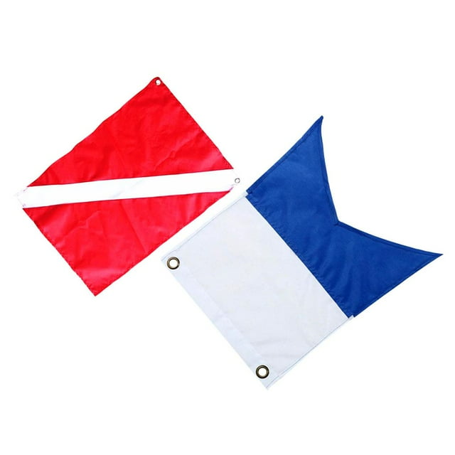 2 Piezas De Nylon Boat Flag, Scuba Dive Flag Marker 60x70cm 30x35cm