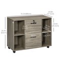 thumbnail image 3 of Vinsetto Mobile File Cabinet with Top Lockable Drawer for Home Office, 3 of 10