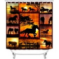 thumbnail image 7 of 4PCS Horse Shower Curtain Set, Motivational Quotes Farm Animal Sunflower Barn Windmill Western Country Rustic Farmhouse Bathroom Decor Fabric Shower Curtain Non-slip Bath Mat Toilet Rug, 7 of 7