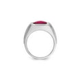 thumbnail image 2 of Gem & Harmony Mens 3.75 Carat (Ctw) Lab Created Ruby Ring in Sterling Silver for Men, 2 of 6