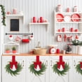 thumbnail image 2 of 10.6Inch Small Christmas Wreaths for Kitchen Cabinet,Artificial Christmas French Pine Wreath with Red Bow for Home Decor, 2 of 4