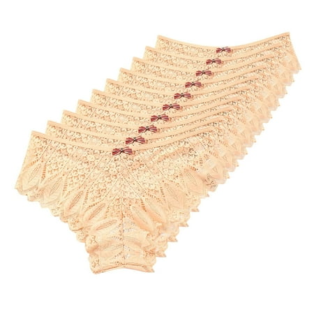 High Thigh Bikini Underwear for Women Women s plus Size Underwear High Cut Panties For Women Crochet Lace Lace Up Panty Sexy Hollow Out Underwear