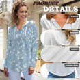 thumbnail image 6 of DISNIMO Flower Printed Hoodies for Women Long Sleeve Sweatshirts Waffle Pullover Tops for Fall Winter, S, 6 of 7