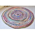 thumbnail image 3 of 5 ft Round Area Rug Multi-color Cotton Braided Reversible for Living Room - 5', 3 of 9