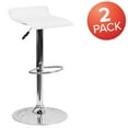 thumbnail image 4 of Flash Furniture Athens 2 Pack Contemporary White Vinyl Adjustable Height Barstool with Solid Wave Seat and Chrome Base, 4 of 15