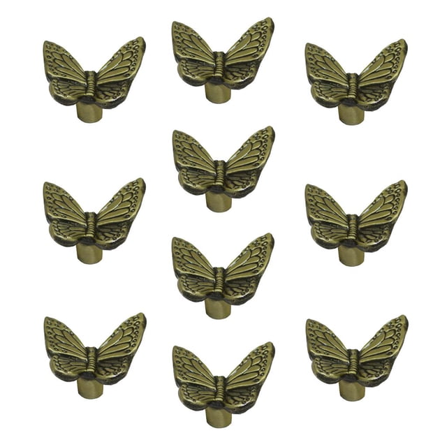 Forma de Mariposa Antigua 1,42 * 1,22 * 0,83 Pulgadas Perillas de pequeña sala de Aleación de Zinc Tiradores verde
