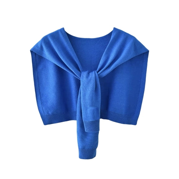 Women Shawl Wrap, Knitted Scarf Cape Pashmina Shawls, Fashion Shrug for Summer Winter Spring & Air-conditioned Room Blue