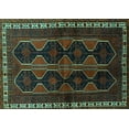 thumbnail image 1 of Ahgly Company Machine Washable Indoor Rectangle Persian Turquoise Blue Traditional Area Rugs, 8' x 10', 1 of 4