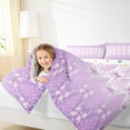 thumbnail image 4 of jejeloiu Cutw Bow Tie Full Size Comforter Sets,Retro Victorian Print Bedding Comforter Set,Purple White Bedding Sets For Girls Teens,Luxury Bedroom Decor Reversible,3-Piece, 4 of 8