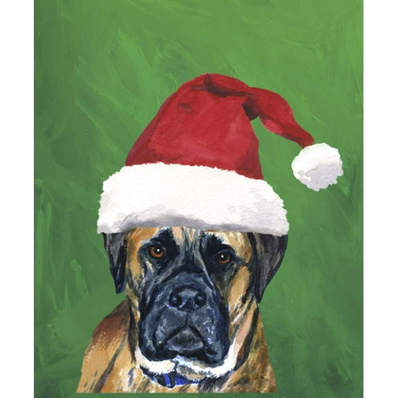 Bull Mastiff - Barbara Van Vliet Christmas Large Flag