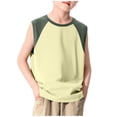 thumbnail image 2 of Mifsaly Toddler Boys Sleeveless Tank Tops Kids Contrast Color Crewneck Raglan Active Shirts Basketball Running Summer Casual Undershirts, 2 of 8