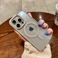 thumbnail image 1 of Fashion Acrylic Clear Magnetic Phone Case for iPhone 15 14 Plus 13 12 11 Pro Max Shockproof For Magsafe Wireless Charge Cover New Gray For iPhone 11Pro max, 1 of 6