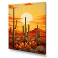 thumbnail image 2 of Designart "Dusk Cactus Silhouettes" Cactus Wall Art Living Room, 2 of 7