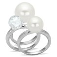 thumbnail image 1 of Alamode LOA834-7 Women Rhodium Brass Ring with Synthetic in White - Size 7, 1 of 1
