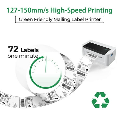 Dodocool L1081 Thermal Label Printer 150mm/s High Speed Printing Shipping Label 110mm 4x6 Paper Width For Office/Market/Warehouse USB+BT Compatible ...