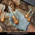 thumbnail image 3 of Kit de gubias para tallado en madera BeaverCraft de 6 piezas con mangos de fresno, 3 of 8