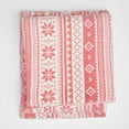 thumbnail image 2 of Dreamscene Large Nordic Sherpa Flannel Fleece Blanket Faux Fur Soft Warm Throw Over Christmas Snow - Blush Pink White, 60" x 70", 2 of 5