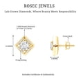 thumbnail image 4 of Rosec Jewels Lab Created Diamond Studs (Certified EF-VS Quality) - Art Deco Earrings for Mom - Ready to Gift, 18K Yellow Gold, 4 of 6