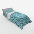 thumbnail image 2 of Ambesonne Winter Bedding Set 3 Pcs, Clothes to Wear in the Cold, Twin, Dark Turquiose and White, 2 of 2